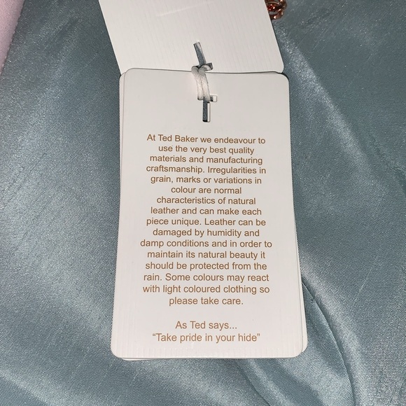 Ted Baker London Barkley pink genuine leather crossbody with gold rose chain - Picture 9 of 11